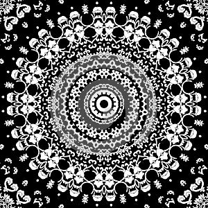 Black and white  mandala pattern