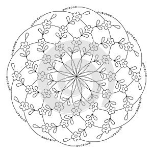 Black and white mandala vector