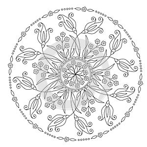 Black and white mandala vector