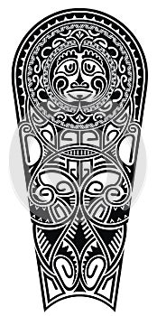 Black and white maori style ornament