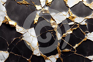 a black and white marble with gold foiled edges and a black background with gold foiled edges and a black background