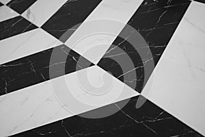 Black and white marble texture Were arranged alternately to create patterns For interior design of buildings and houses Texture