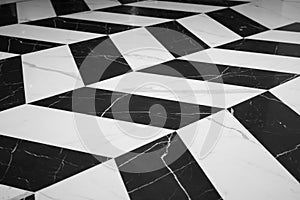 Black and white marble texture Were arranged alternately to create patterns For interior design of buildings and houses Texture