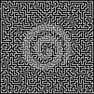 Black and white maze