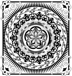 Black and white medallion photo