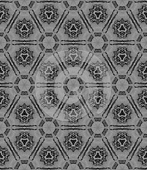 Black and white medallion allover seamless pattern