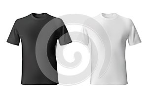 Black and White mens t-shirt template realistic mockup