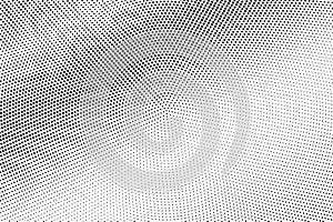 Black and white micro halftone. Diagonal dotted gradient. Vintage effect vector texture. Retro dotted overlay