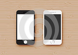 Black and white mobile phone mock up vector