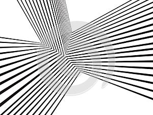 Black and white mobious wave stripe optical abstract design