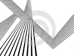 Black and white mobious wave stripe optical abstract design