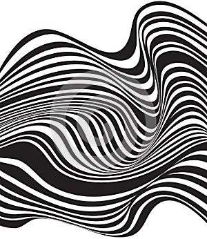 Black and white mobious wave stripe optical design