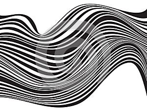 Black and white mobious wave stripe optical design