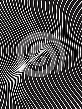 Black and white mobious wave stripe optical design