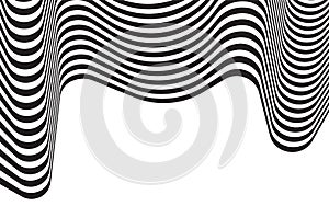 Black and white mobious wave stripe optical design