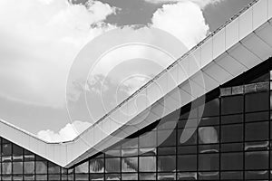 Black and White Modern Glass Facade Background