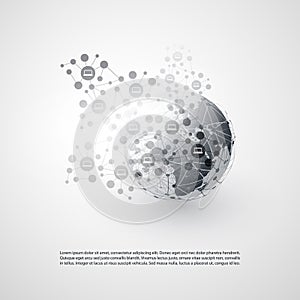 Black and White Modern Minimal Style Cloud Computing, Networks Structure, Telecommunications Concept Design