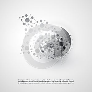 Black and White Modern Minimal Style Cloud Computing, Networks Structure, Telecommunications Concept Design, Network Connections