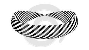 Black white Moebius strip abstract pattern icon vector design Generative AI photo