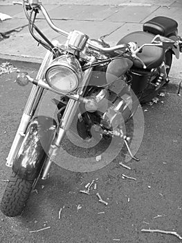 Black and white moped