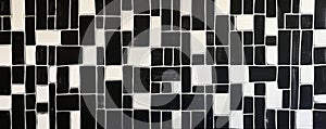 Black and white mosaic tile pattern