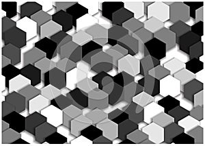 Black and white mosaic tiles background