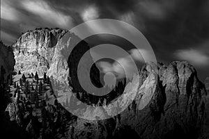 Black and White Mountain Landscape