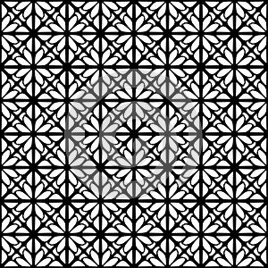 Black and White Mugal Jali Pattern