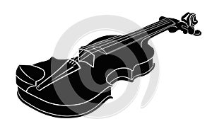 Black - White Musical instrument violin.