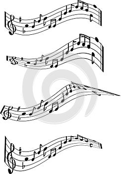 Black and white musical notes