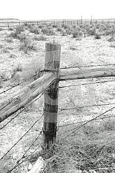 Black and White Nebraska Rance Fence Post