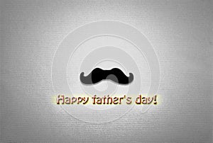 Black and white. noir, father`s day concept. minimalism. moustache, yellow background, holiday symbol. greeting card