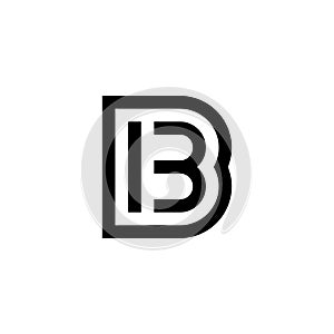 Black and white number 13 and letter B, IB vector icon design