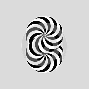 Black and white number 8 optical Illusion