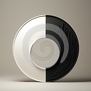 A Black and White Object With a Circular Design Created With Generative AI Technology