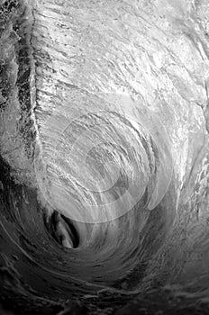 Black and White Ocean Wave photo