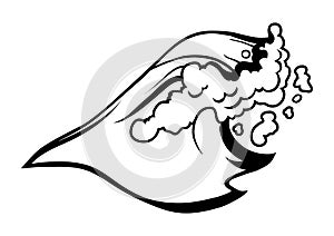 Black and white ocean wave.