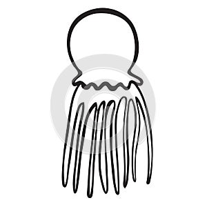 Black and white vector icon of octopus