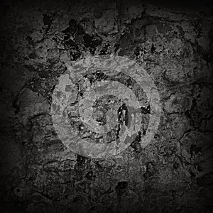 Black on white old plaster wall as a grungy background