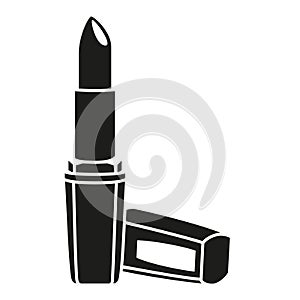 Black and white open lipstick silhouette