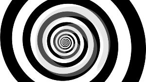 black and white optical art hypnotic spiral