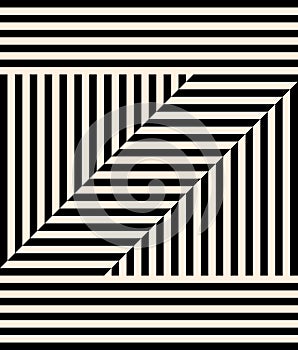 Black and white optical illusion. abstract background