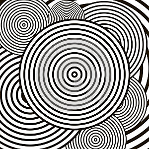 Black and white optical illusion vector background