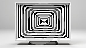 Black And White Optical Illusion Wall Art Print In White Frame