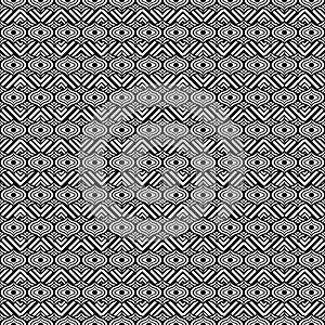 Black and white ornament, graphic ethnic seamless pattern, geometric monochrome background. For fabric design, wrapper, surface,