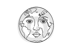 Earth face drawing