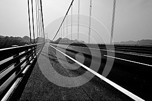 Black and white overpass bridge