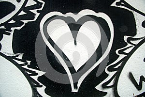 Black and White Painted Heart