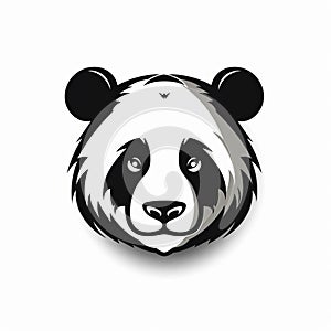 Black And White Panda Bear Logo With Chinese Iconography photo