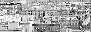 Black and white panorama of Harlem and Bronx, New York. photo